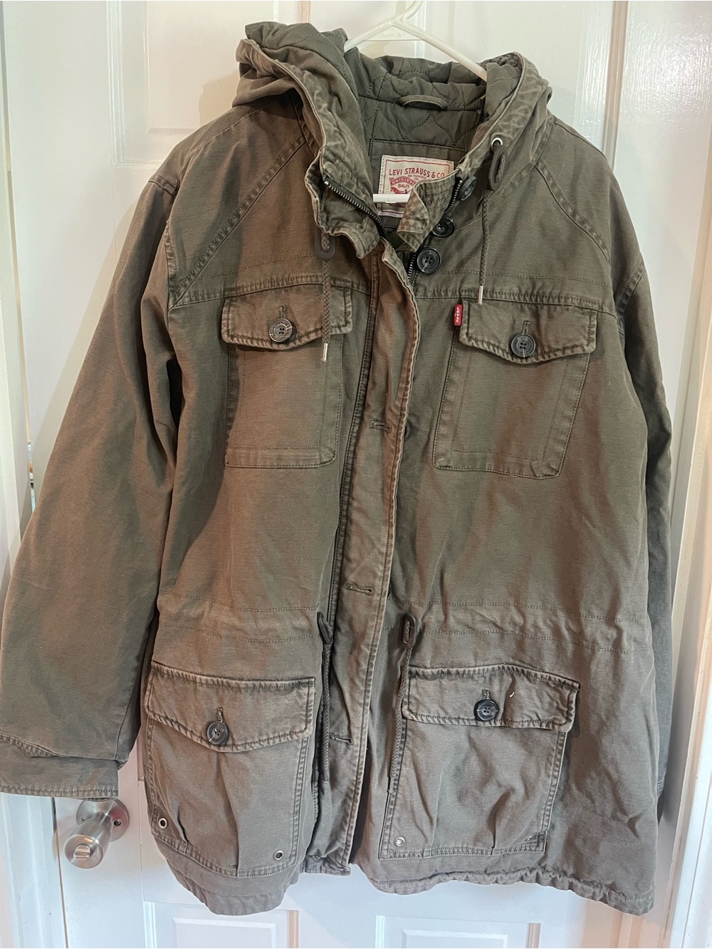 Levi's Olive Green Hooded Utility Jacket